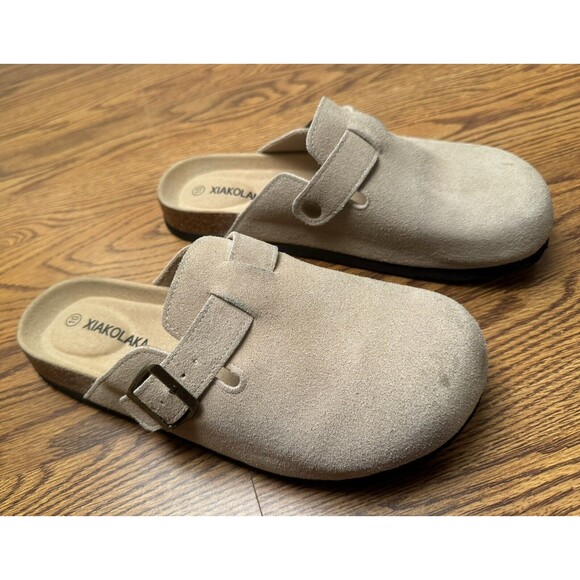 Xiakolaka Women’s Suede Clogs w/ Adjustable‎ Buckle Strap, US 10 - Picture 4 of 7